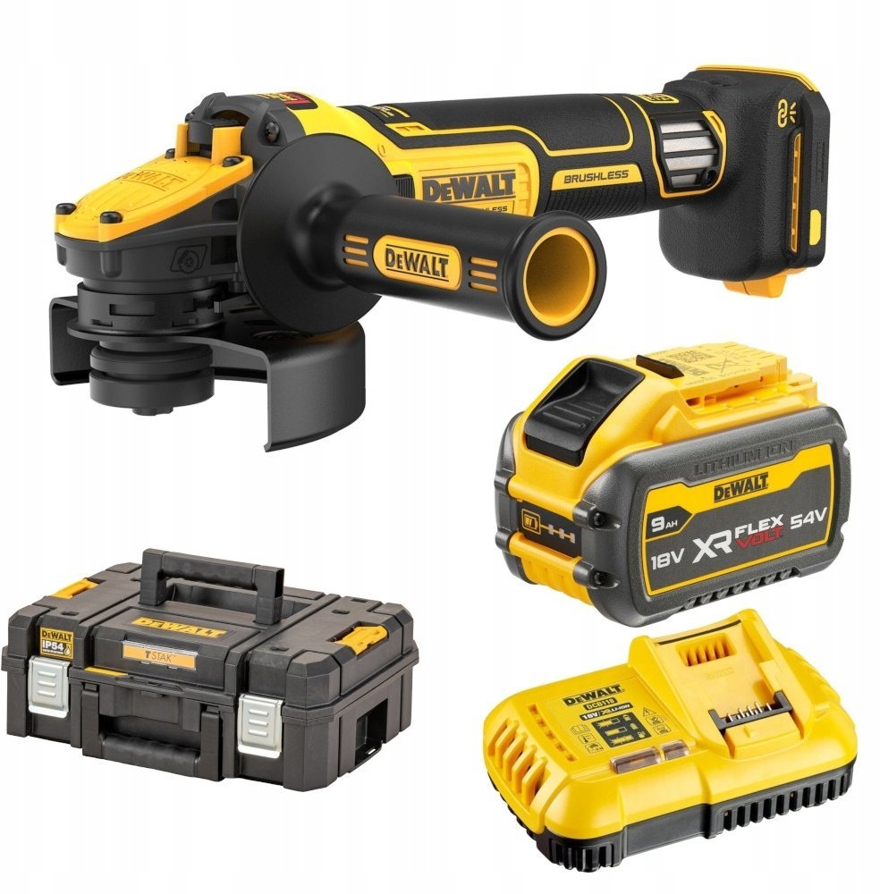Dewalt SZLIFIERKA KĄTOWA 125mm 18V DCG409VSX1T 1x9,0Ah REG. OBR. TSTAK