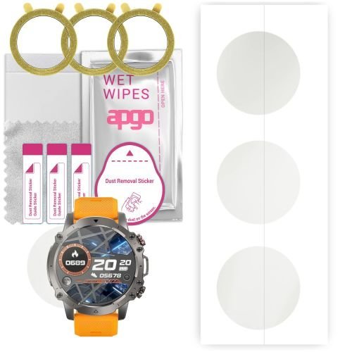 3x folia ochronna hydrożelowa MATOWA do Rubicon RNCF18 - apgo Smartwatch Hydrogel MATTE Protection Ochrona na ekran smartwatcha