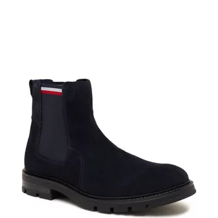 Sztyblety męskie - Tommy Hilfiger Skórzane sztyblety CORPOARTE HILFIGER SUEDE CHELSEA - grafika 1