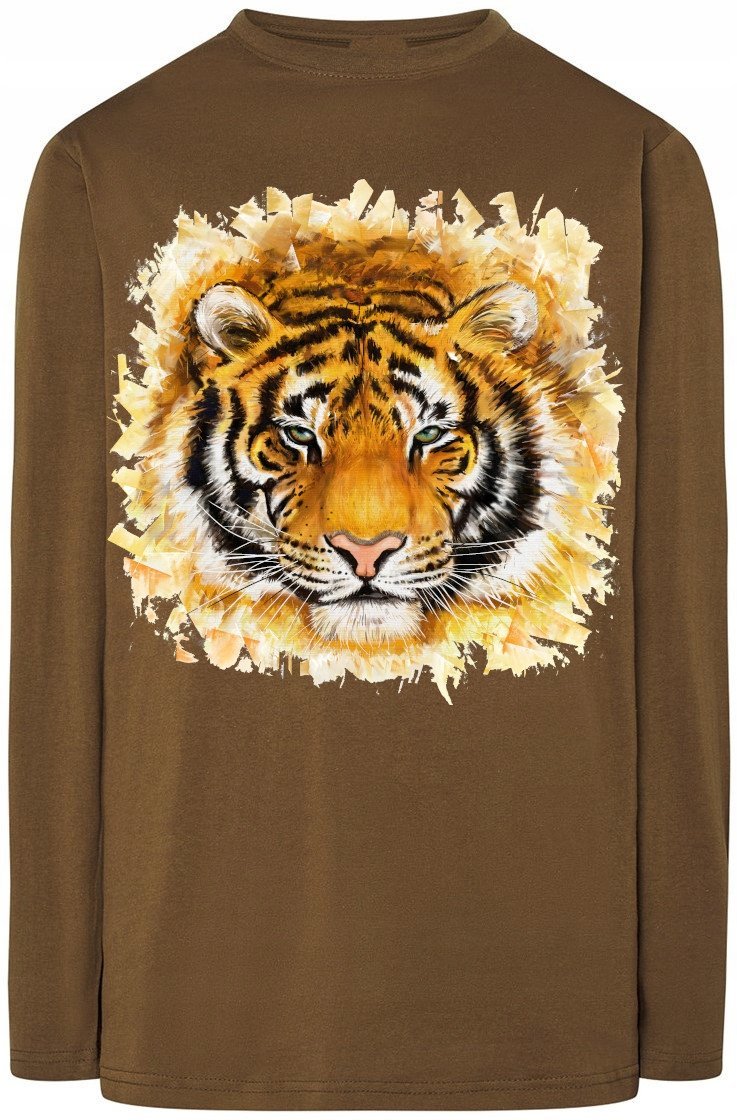 Kolrowy Tygrys Męska Bluza Longsleeve Rozm.XS