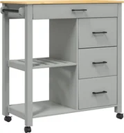 Wózki kuchenne - vidaXL Wózek kuchenny MONZA 84x40x90 cm lite drewno sosnowe - miniaturka - grafika 1