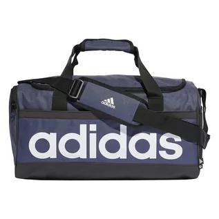 Torby podróżne - Torba adidas Essentials Linear Duffel Small granatowo-biała HR5353 - grafika 1