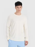 Koszulki męskie - 4F Longsleeve oversize gładki męski - biały XXL - miniaturka - grafika 1