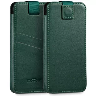moVear pocketCase C+ skórzana wsuwka do Smartfon rozmiar L (ok 162 x 80 x 9mm) | Skóra naturalna nappa (Zielona butelkowa) - Etui i futerały do telefonów - miniaturka - grafika 1