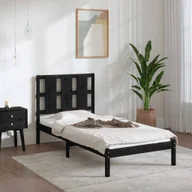 Łóżka - Łóżko z litego drewna sosna czarna 100x200 cm - miniaturka - grafika 1