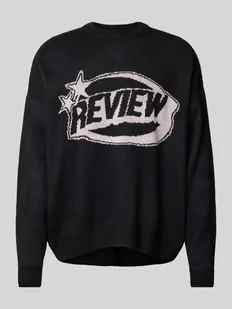 Sweter z dzianiny z nadrukiem z logo - Swetry męskie - miniaturka - grafika 1