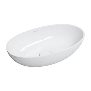 OMNIRES SHELLUN BP Umywalka nablatowa, 60 x 35 cm BIAŁA - Umywalki - miniaturka - grafika 1
