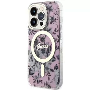 Guess GUHMP14LHCFWSP do Apple iPhone 14 Pro 6.1" różowy/pink hardcase Flower MagSafe - Etui i futerały do telefonów - miniaturka - grafika 2