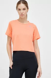 Koszulki sportowe damskie - adidas Performance t-shirt do biegania Fast kolor pomarańczowy - grafika 1