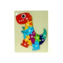 Układanka drewniana puzzle dinozaur edukacyjna Adar - Układanki dla dzieci - miniaturka - grafika 1