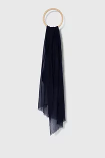 Apaszki i szaliki damskie - Polo Ralph Lauren szal wełniany kolor granatowy gładki - grafika 1