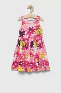 Sukienki i spódniczki dla dziewczynek - Desigual sukienka bawełniana dziecięca kolor różowy mini rozkloszowana - miniaturka - grafika 1