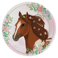 Dekoracje i nakrycia stołu na imprezę - Amscan Talerz Beautiful Horses okrągły 23cm 8szt - miniaturka - grafika 1