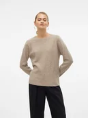 Swetry damskie - Vero Moda Sweter w kolorze beżowym - miniaturka - grafika 1