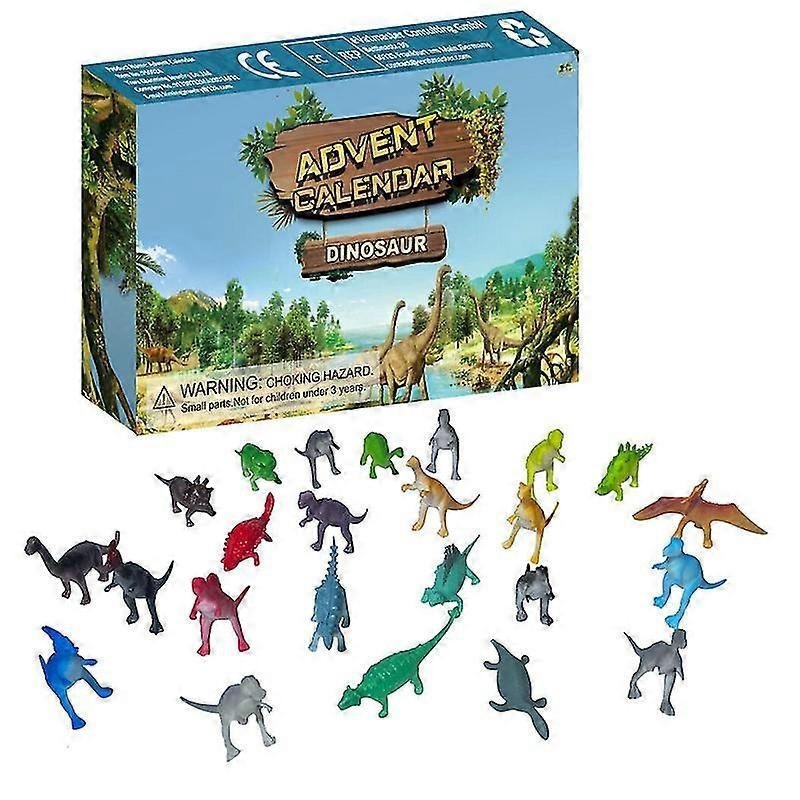Zestaw zabawek z kalendarzem adwentowym i odliczaniem do dinozaurów