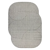 Dywany - Dywan ORGANIC 1835 sizal Geometryczny ecru / szary - naturalny, nowoczesny nieregularny kształt 160x220 cm - miniaturka - grafika 1