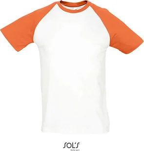 SOLs 11190 Raglan Funky 150 Koszulka Męska - Kolor: Biały/Pomarańczowy - Rozmiar: XL - Koszulki męskie - miniaturka - grafika 1