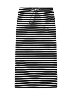 TOM TAILOR Damska spódnica z dżerseju w paski, 32152 - czarny cienki pasek, 42 - Spódnice - miniaturka - grafika 1