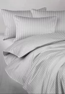 Pościel - Pościel adamaszek jasny szary z białą lamówką 240x220 MARO HOME - miniaturka - grafika 1