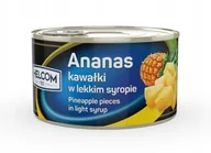 Konfitury, marmolady, powidła - Helcom Ananas kawałki w lekkim syropie 227g - miniaturka - grafika 1