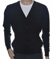 Swetry męskie - Sweter męski rozpinany kardigan na guziki w szpic wełniany z wełny M 501 - miniaturka - grafika 1