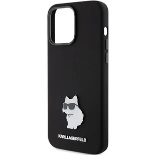 Etui Karl Lagerfeld KLHCP15LSMHCNPK Apple iPhone 15 Pro Silicone Choupette Metal Pin czarny/black - Etui i futerały do telefonów - miniaturka - grafika 7