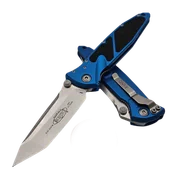 Noże - Nóż składany Microtech Socom Elite T/E Blue Aluminium, Stonewashed M390 by Tony Marfione (161-10BL) - miniaturka - grafika 1