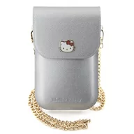 Etui i futerały do telefonów - Torba HELLO KITTY Leather Metal Logo Chain Srebrny - miniaturka - grafika 1
