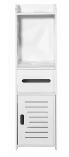 Biały słupek łazienkowy z 4 półkami - Luega 3X - Szafki łazienkowe - miniaturka - grafika 1