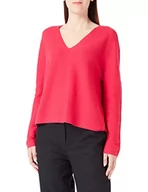 Swetry damskie - BOSS Damski sweter z bawełny i kaszmiru z dekoltem w serek, Medium Pink660, M - miniaturka - grafika 1