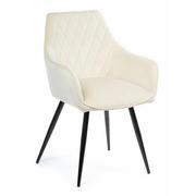 Krzesła - HowHomely Beżowe pikowane tapicerowane krzesło Sametti Black Light Beige HowHomely HH-333BLB - miniaturka - grafika 1