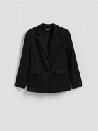 Marynarki i żakiety damskie - Reserved - Marynarka ze strasem - czarny - miniaturka - grafika 1