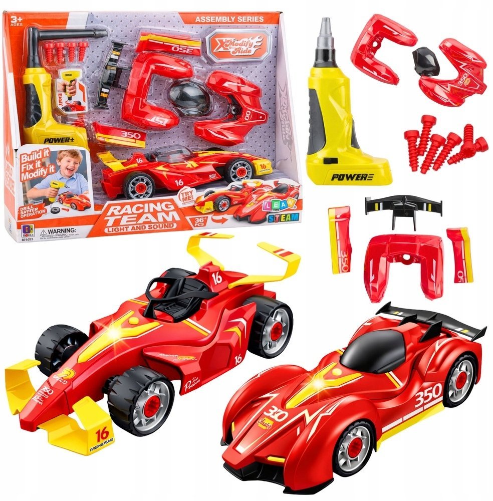 LeanToys Zestaw Do Tuningu Auta Samochód Wyścigówka Do Skręcania Wkrętarka Światła