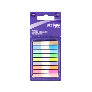 Zakładki Samoprzylepne Strigo 45x6, 9 Kolorów, 180 Kartek - Zakładki indeksujące - miniaturka - grafika 1