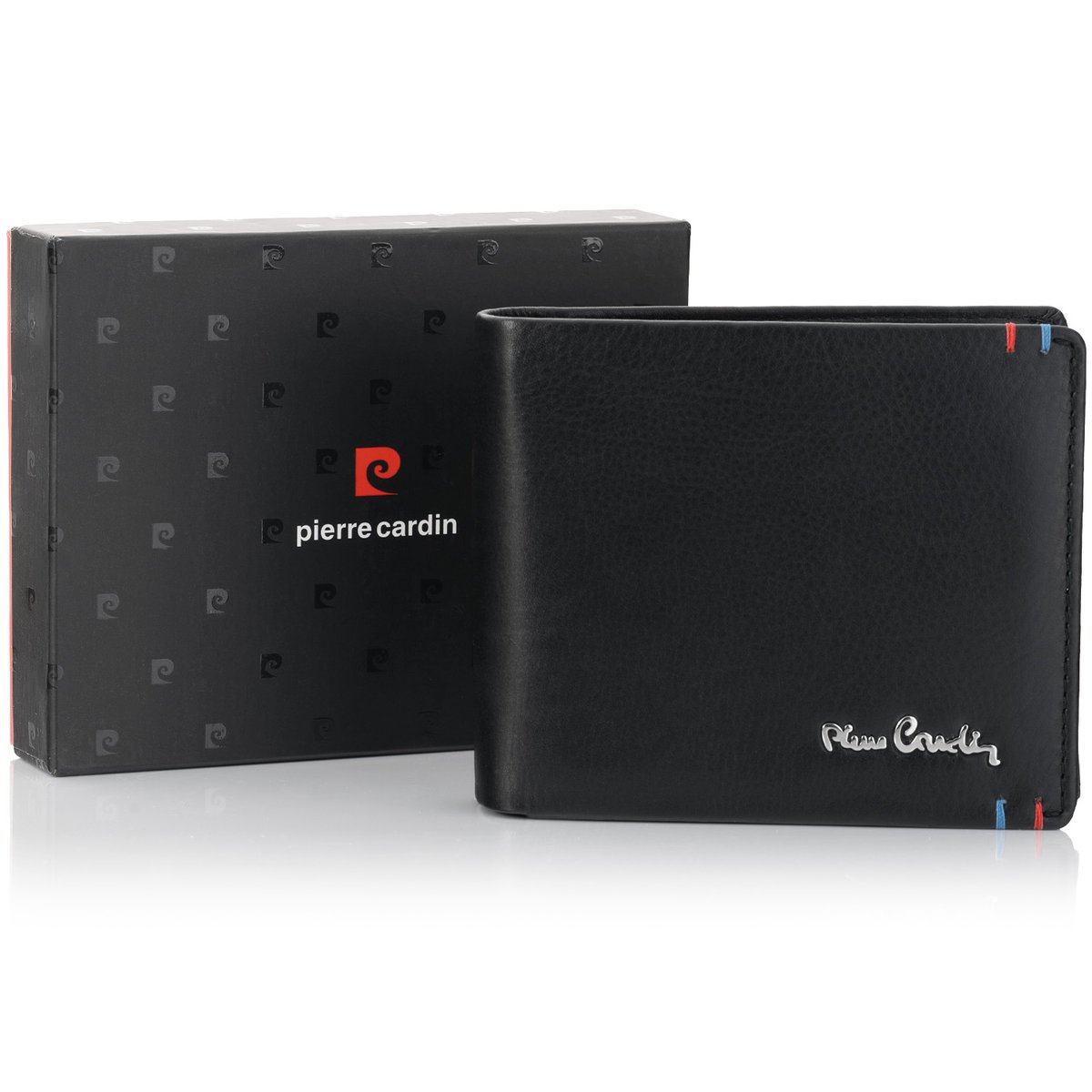 Mały portfel męski Pierre Cardin z przeszyciami YS606 323 z RFID