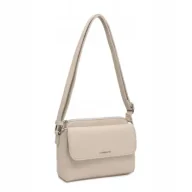 Torebki damskie - Torebka Damska Listonoszka LUIGISANTO na Ramię Beżowa Skróra Ekologiczna - miniaturka - grafika 1