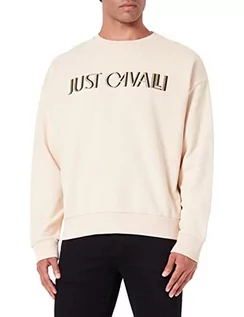 Bluzy męskie - Just Cavalli bluza męska, 108 Ivory Cream, XXL - grafika 1