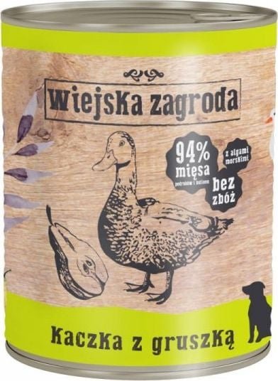 Wiejska Zagroda Karma mokra dla psa Kaczka z gruszką dorosły II 800g