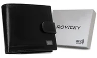 Portfele - Portfel Męski Rfid Protect Ze Skóry Naturalnej Rovicky Czarny - miniaturka - grafika 1