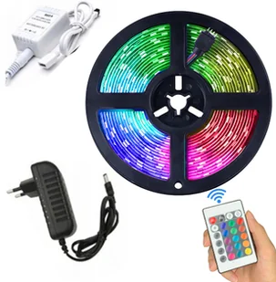 Taśma Led Rgb 5M Wodoodporna Z Pilotem Zasilaczem 230W samoprzylepna - Taśmy LED Taśma Led Rgb 5M Wodoodporna Z Pilotem Zasilaczem 230W samoprzylepna - Taśmy LED - miniaturka - grafika 1