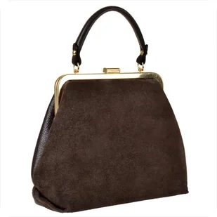 Damska torebka brąz czekolada skóra naturalna zamszowa bigiel retro - Torebki damskie Damska torebka brąz czekolada skóra naturalna zamszowa bigiel retro - Torebki damskie - miniaturka - grafika 1