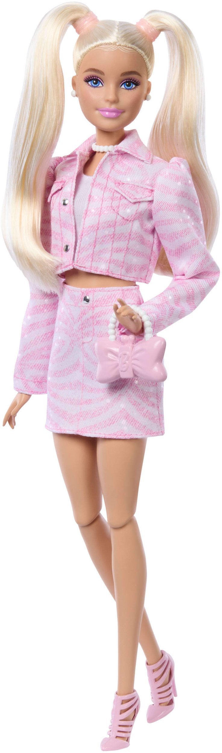 Barbie Deluxe Style Różowy denim Lalka Komplet z kurtką JJN69