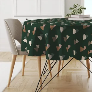 Obrus okrągły WINTER wzór BN70 | Góry na ciemnozielonym tle średnica 120 cm - Obrusy i serwetki - miniaturka - grafika 1