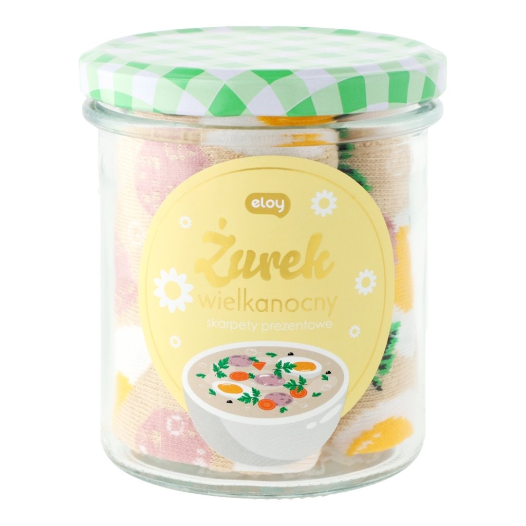 Wielkanocne skarpety prezentowe w słoiku ŻUREK WIELKANOCNY 40-45