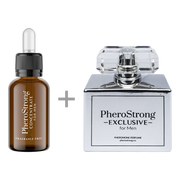PheroStrong EXCLUSIVE for Men - Perfum 50ml + Concentrate 7,5ml - Perfumy z Feromonami + Bezzapachowy Koncentrat Feromonów