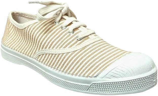 BENSIMON BEŻOWE TRAMPKI DAMSKIE W PASKI Z GUMOWYM NOSKIEM 37 3EA