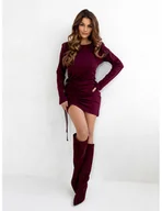 Sukienki - Sukienka mini z marszczeniem LYRICA - bordowa - miniaturka - grafika 1