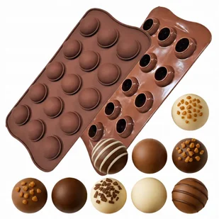 Forma silikonowa do czekolady kula ozdoby na tort praliny kulki urodziny - Formy do ciast - miniaturka - grafika 1