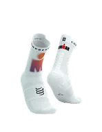 Skarpetki sportowe męskie - COMPRESSPORT Skarpetki do biegania wysokie PRORACING SOCKS V4 RUN HIGH IRONMAN 2025 white/sunset - miniaturka - grafika 1