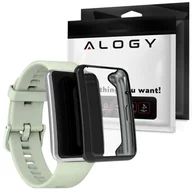 Akcesoria do smartwatchy - Etui silikonowe TPU nakładka ochronna Alogy do Huawei Watch Fit 2 2022 Czarne - miniaturka - grafika 1